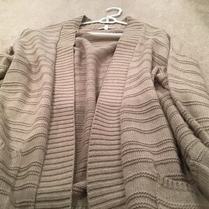 Splendid tan cotton long open cardigan size L